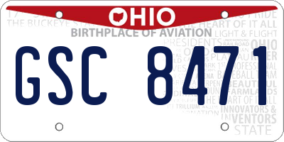 OH license plate GSC8471