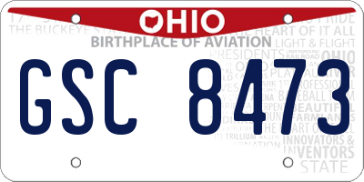OH license plate GSC8473