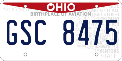 OH license plate GSC8475