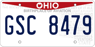 OH license plate GSC8479