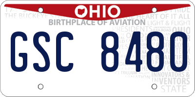 OH license plate GSC8480