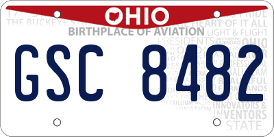 OH license plate GSC8482