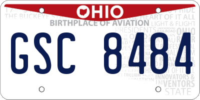 OH license plate GSC8484