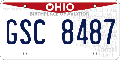 OH license plate GSC8487