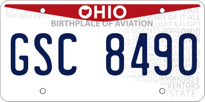 OH license plate GSC8490