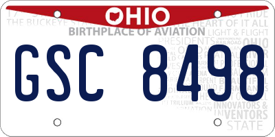 OH license plate GSC8498