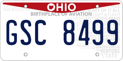 OH license plate GSC8499