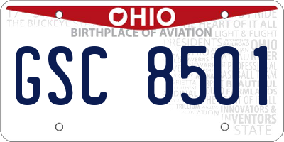 OH license plate GSC8501