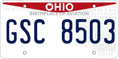 OH license plate GSC8503