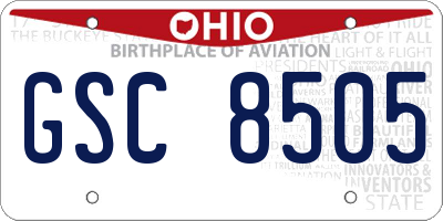 OH license plate GSC8505