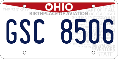 OH license plate GSC8506