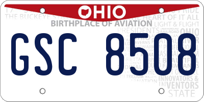 OH license plate GSC8508