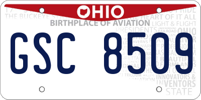 OH license plate GSC8509