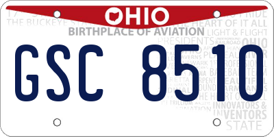 OH license plate GSC8510