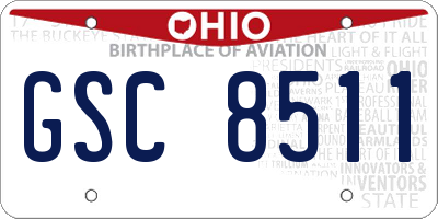 OH license plate GSC8511