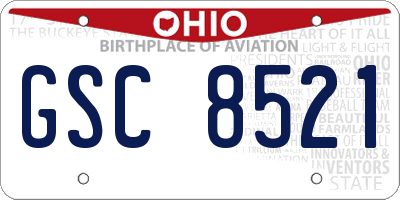 OH license plate GSC8521