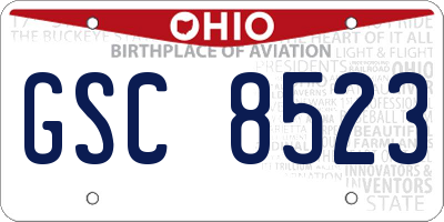 OH license plate GSC8523