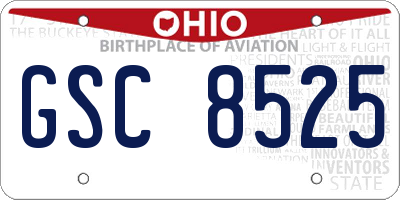 OH license plate GSC8525