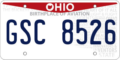 OH license plate GSC8526