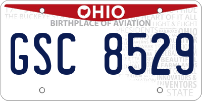 OH license plate GSC8529