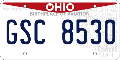 OH license plate GSC8530