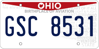 OH license plate GSC8531