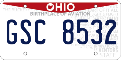 OH license plate GSC8532
