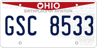 OH license plate GSC8533