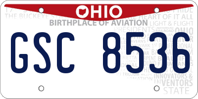 OH license plate GSC8536