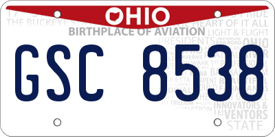 OH license plate GSC8538