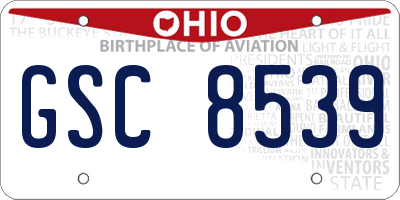 OH license plate GSC8539