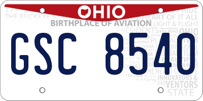 OH license plate GSC8540