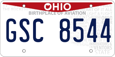 OH license plate GSC8544