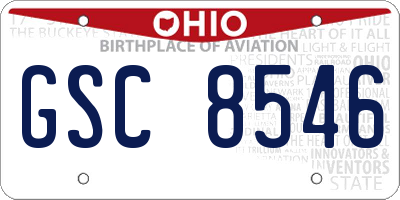 OH license plate GSC8546