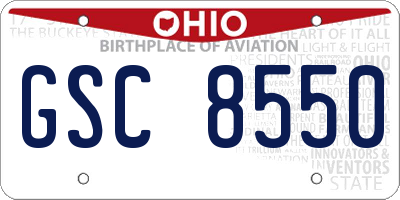 OH license plate GSC8550