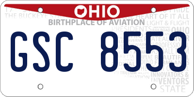 OH license plate GSC8553