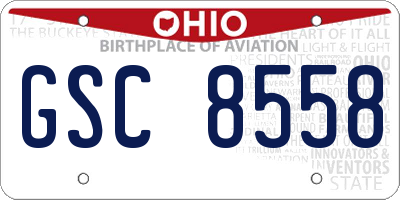 OH license plate GSC8558