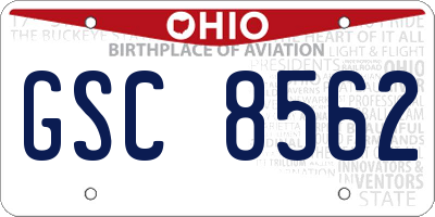 OH license plate GSC8562