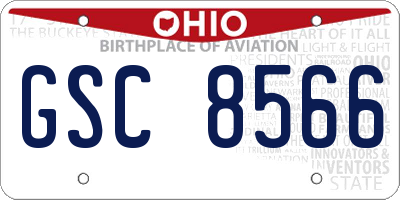 OH license plate GSC8566