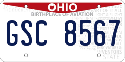 OH license plate GSC8567