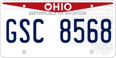 OH license plate GSC8568