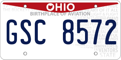 OH license plate GSC8572