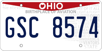 OH license plate GSC8574