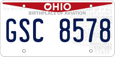 OH license plate GSC8578