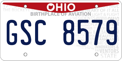 OH license plate GSC8579