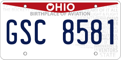 OH license plate GSC8581