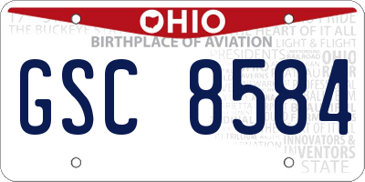 OH license plate GSC8584