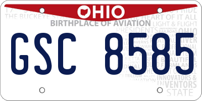 OH license plate GSC8585