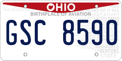 OH license plate GSC8590