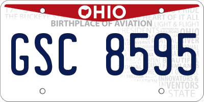 OH license plate GSC8595